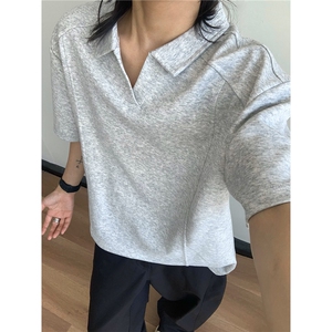 现货重磅POLO衫夏季短袖翻领半袖上衣cleanfit正肩t恤衫S419特28图片
