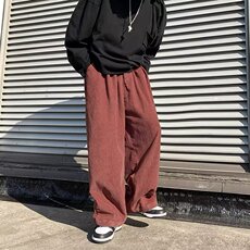 灯芯绒裤子男加绒加厚高街潮牌阔腿拖地裤AK532-p加绒p45常规p35，男装休闲裤，星座601-2
