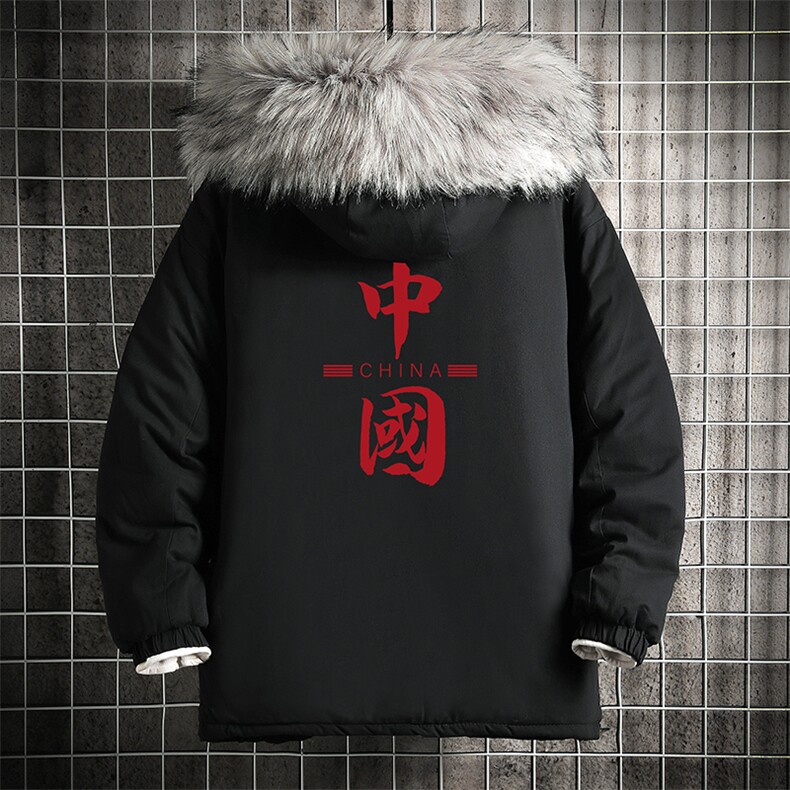 MM48198-P130冬季大毛领棉衣男士大码加厚棉袄男棉服网格,男装棉衣,电商A040A