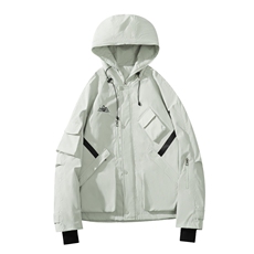 2024春季户外防水多口袋滑雪服男女同款加厚保暖登山外套M78-P155，女装短外套，电商A001