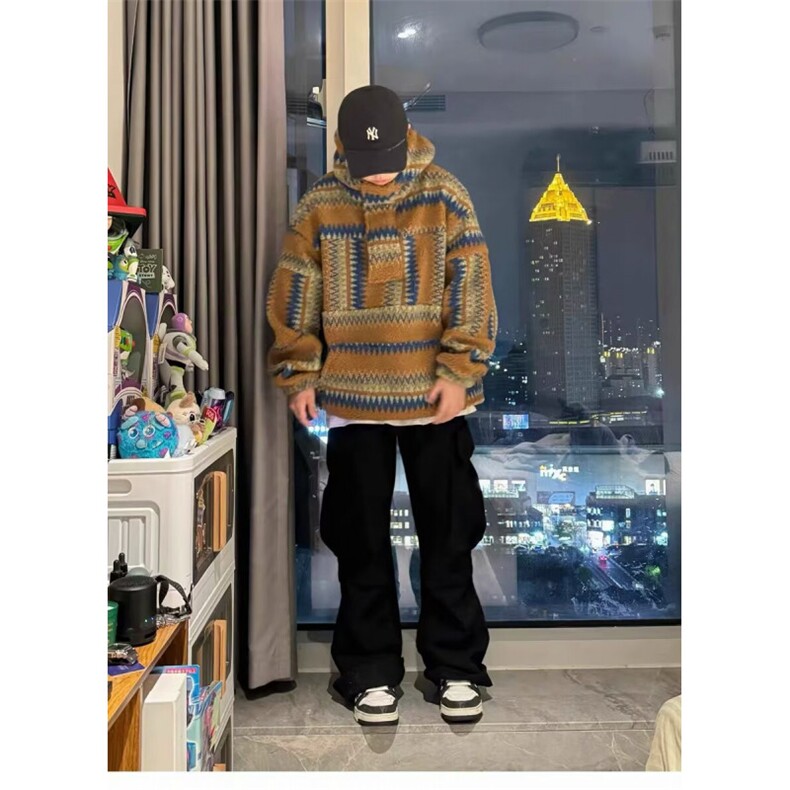 【量大价格可谈】潮牌秋冬男女羊羔绒时尚连帽卫衣外套SB35P56,女装短外套,星座1112-1