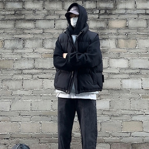 现货5W件冬季三防硬挺boxy短款立领棉衣马夹外套加厚马甲保暖棉服图片