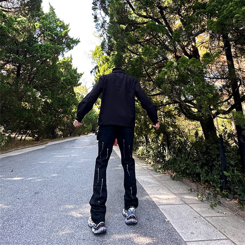 高街美式复古漆点泼墨牛仔裤嘻哈痞帅常规55加绒65,男装牛仔裤,星座310A-4