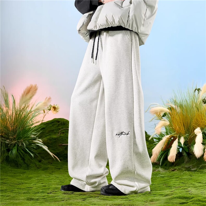 1506/QCK1240/P40美式刺绣卫裤男休闲裤新款宽松运动抽绳直筒裤，男装休闲裤，星座1506