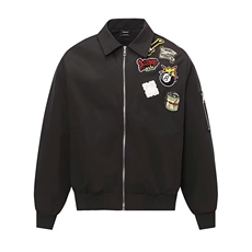 网红美式高街徽章字母印花棒球服男春秋季潮牌宽松百搭情侣外套，女装短外套，星座715-4