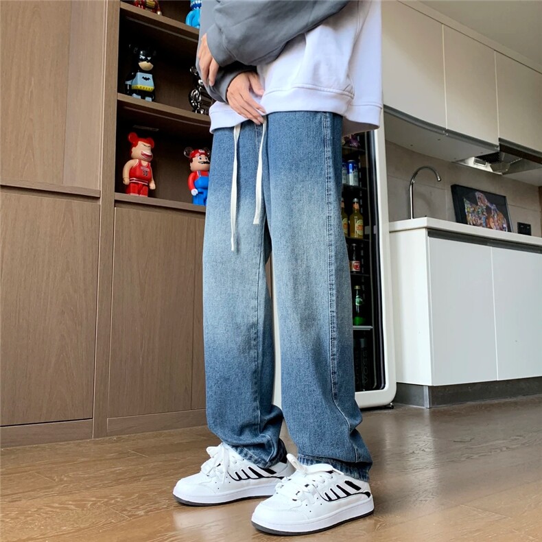 K1222-p35（网络图）现货牛仔裤无弹阔腿直筒裤老爹裤长裤，男装牛仔裤，星座103A-1