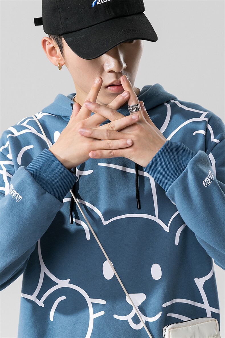 秋装2021新款宽松潮流秋季上衣外套百搭卫衣连帽男士DF26T,男装卫衣,电商A102