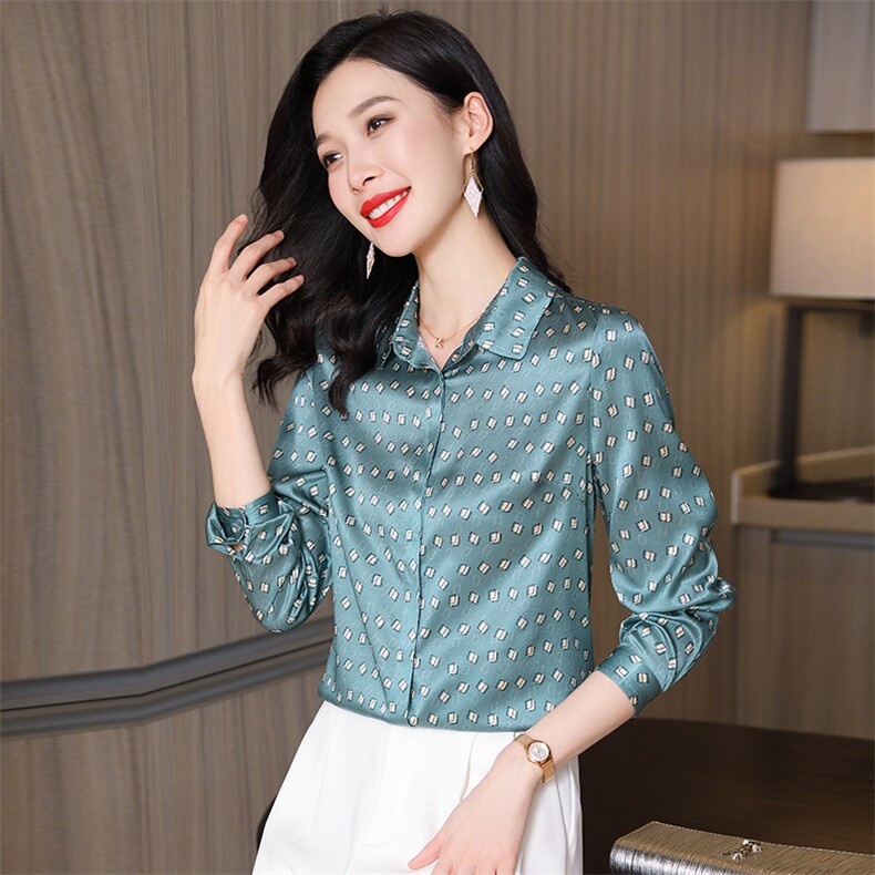 碎花真丝衬衫女长袖2026春装新款百搭气质小衫复古港风衬衣寸图片