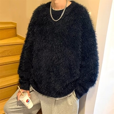 现货韩系慵懒风毛衣男冬季加厚圆领针织衫秋冬毛线外套XMY855-p55，男装针织衫/毛衣，星座1008