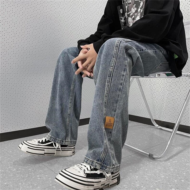 直筒2023美式贴标男裤夏季春秋休闲男士B225-K2388-P63-X78,男装休闲裤,电商B225