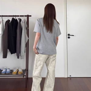 2025新款时尚潮流正肩短袖男女款夏季简约美式高级感t恤舒适半袖图片