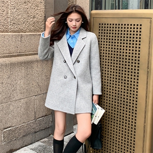 新款女装双面呢大衣 绵羊毛山羊绒 显瘦百搭 气质优雅图片