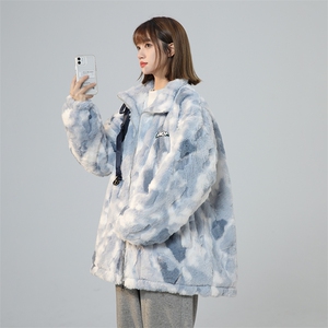 高品质立体层次感750克水墨画羊羔毛加棉加厚棉衣XZ301A Y03 P118图片