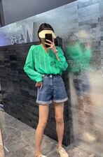 夏季新款V领洋气条纹防晒衣，其它，L·H·X