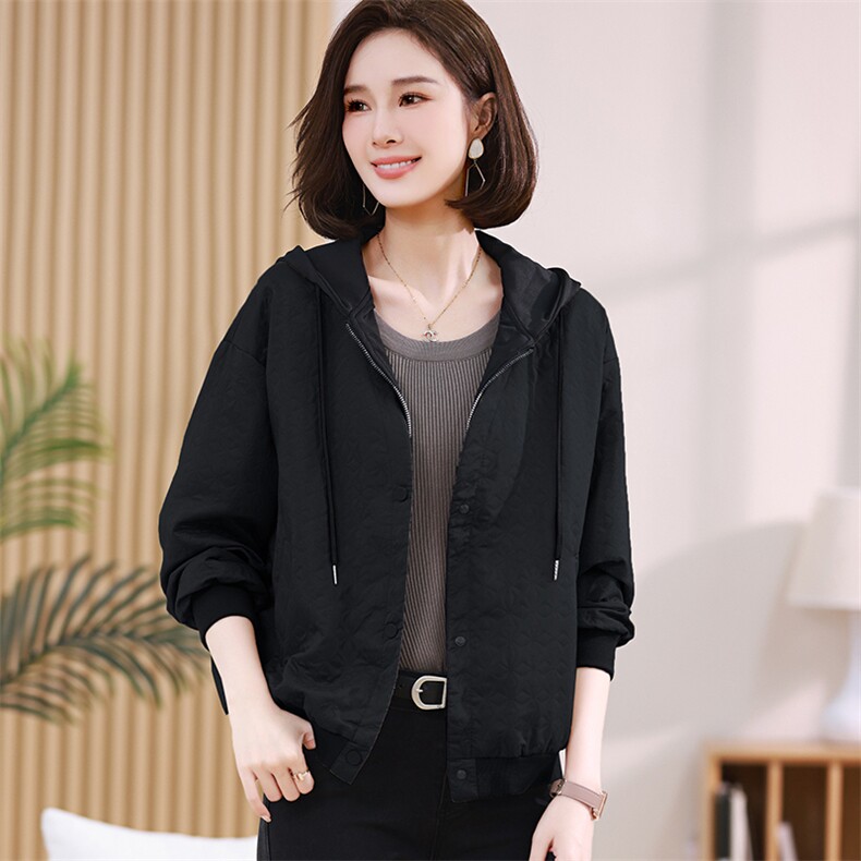 连帽棒球服女秋冬装新款韩版宽松显瘦休闲百搭大码假两件卫衣,女装短外套,梦芯尔