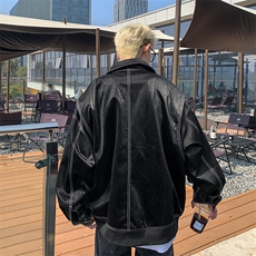 设计感多结构复古皮衣美式潮牌假两件皮夹克X1213-DY2316-特P108，男装夹克，星座1213