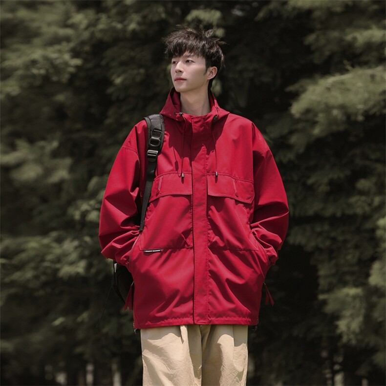 J233-P80秋季新款宽松连帽冲锋衣夹克外套（有做加绒）,男装夹克,星座109