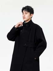 原创毛呢大衣男中长款风衣男长款大码男F729款P125无影墙C，男装风衣，星座401