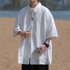 青春流行新款气质夏季潮流日常男衬衫文艺标准百搭BK205-P35，男装衬衫，星座1109-3