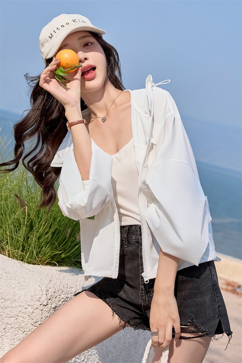 休闲防晒衣女短款2025夏季新款透气防紫外线防晒服巨好看的薄外套,女装防晒衣,以桐