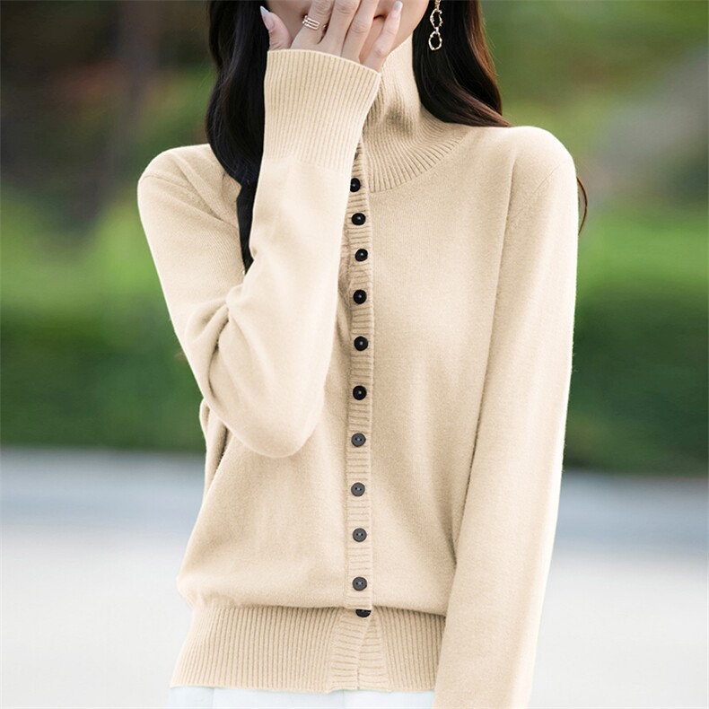 翻领灰色针织衫女开衫毛衣2024冬季新款大码显瘦高级感长袖上衣,针织衫/毛衣,佳绒包芯纱店