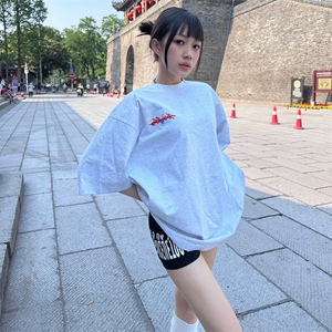 万针全刺绣工艺抖音得物高品质260克重磅纯棉双纱美式高街短袖T恤图片