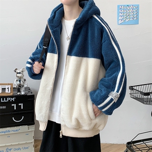 冬款潮加绒加厚棉衣绒里羊羔绒清新连帽外套男女 921-P110控价158图片