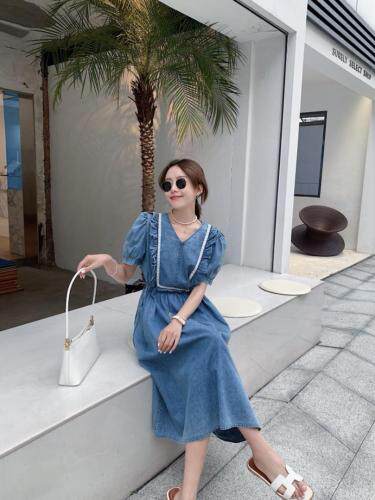 公主风牛仔连衣裙，女装连衣裙，肆尔