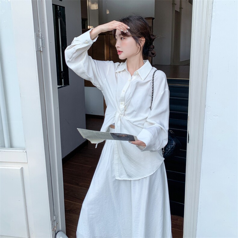 新款设计感衬衫半身裙两件套5542P175K288,女装套装/套裙,2C176