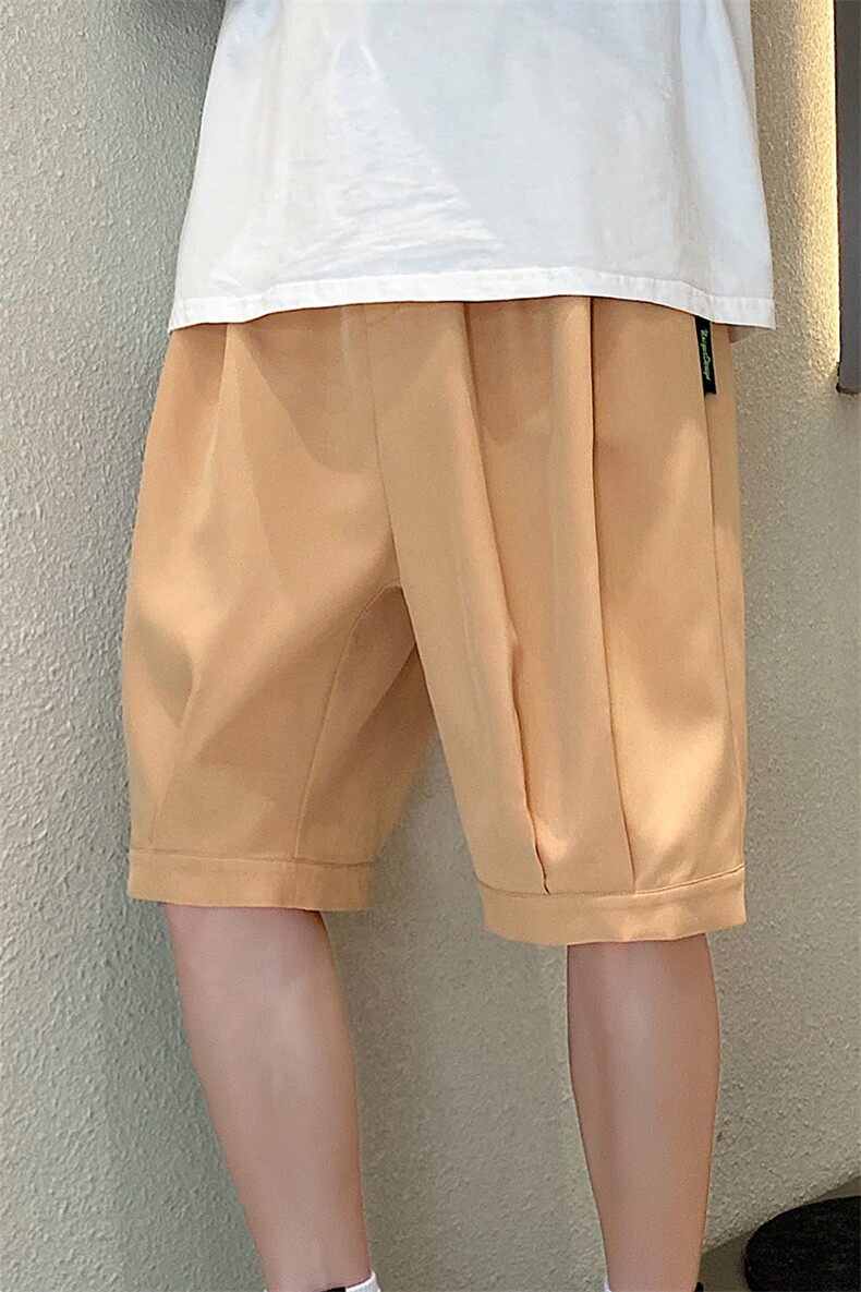 A125-6601-P20冰丝加大码港风男士五分休闲裤百搭潮流宽松休闲,男装休闲裤,电商A125