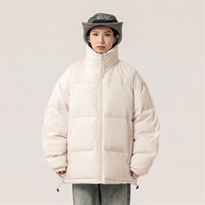 新标白鸭绒简约休闲立领外套纯色潮流加厚羽绒服ESY0215-P150，男装羽绒服，电商B306