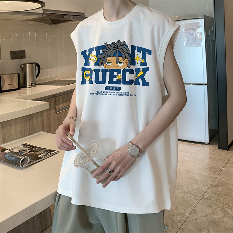 量大优可提供视频2024夏季新美式无袖背心019-1-BX2430-P18，男装背心/马甲，电商019-1