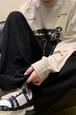 8XL-M特大码秋季新款垂感休闲裤男宽松直筒裤男裤拖地裤K940P40，男装休闲裤，电商D206-1