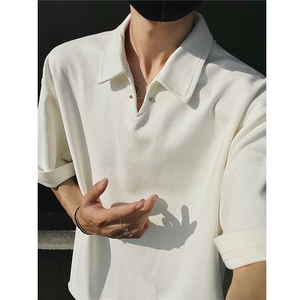 夏季新品 老钱风宽松休闲POLO衫短袖T恤上衣男 H1083 特P35图片