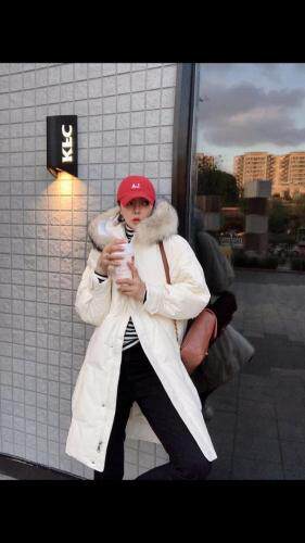 大毛领中长款羽绒服.SML，女装羽绒服，尚映