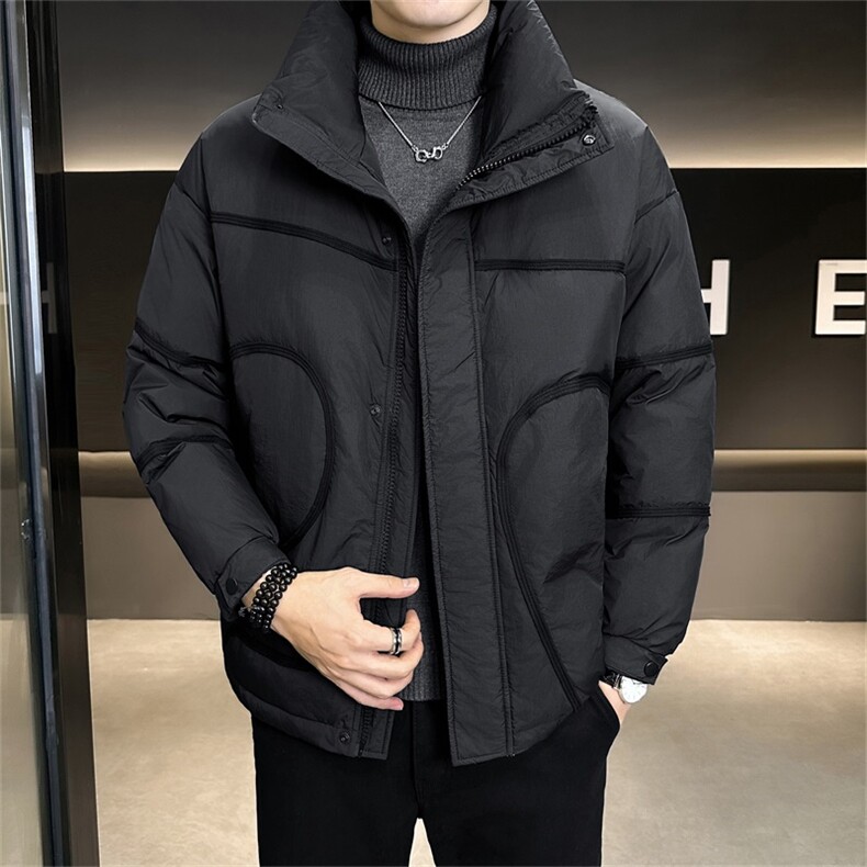 标90白鸭绒 店主风高级感宽松休闲立领羽绒服外套M639-P320图片