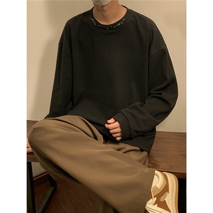 中性款秋季新款德克绒圆领长袖卫衣宽松打底衫A316-1-Y94P40控58图片