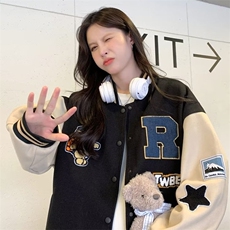 美式棒球服外套女2026秋冬新款初中高中学生潮夹克上衣服，男装夹克，星座218-1（原230）