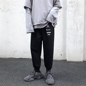 港风休闲裤男韩版印花宽松潮流束脚裤百搭运动卫裤NK03-P50图片