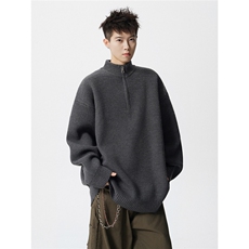 现货2W件长袖时尚休闲男装半拉链毛衣XZ608-TM2144-特P45，男装针织衫/毛衣，星座608(原A046)