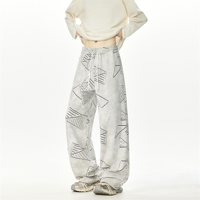 703-K395-P55几何烧花扎染直筒休闲长裤，男装休闲裤，星座703