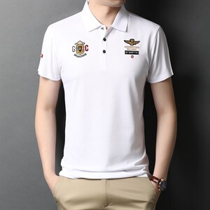 POLO衫男士短袖t恤翻领2023夏季新款潮牌休闲商务男装上衣图片