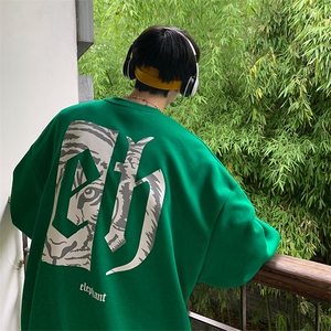 港风圆领卫衣男落肩打底衫潮流百搭上衣外套XZ214-8 Y019 P32图片