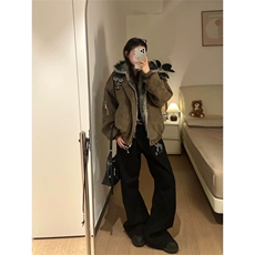 706-1-MY5035-P108特P现货冬季毛领座山雕棉服十字架加厚外套，男装棉衣，星座706-1