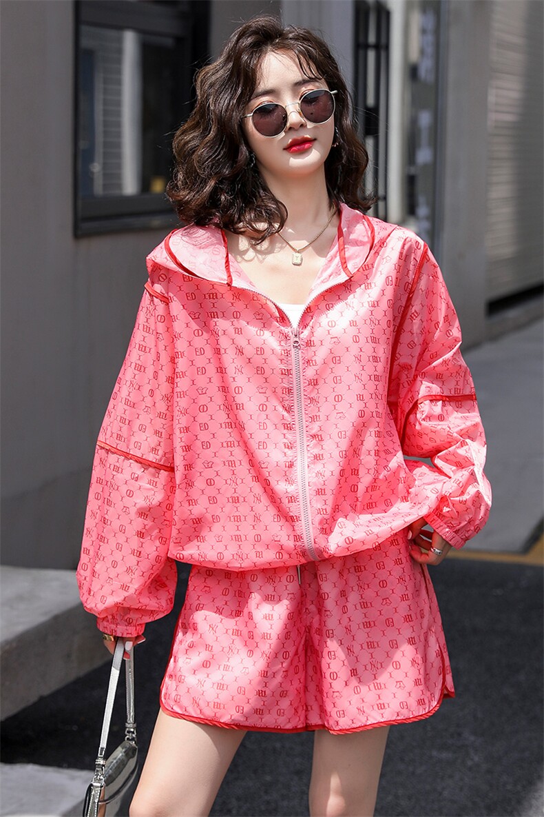 2022年夏季网红炸街套装女防晒外套+高腰短裤辣妹两件套休闲/淑女,女装套装/套裙,韩蜜菓