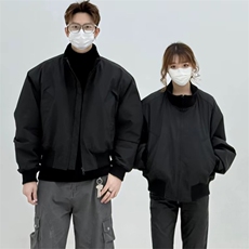 抖音得物美式潮休闲夹克春季立领纯色复古工装加厚棉服外套MF01，男装夹克，电商A443