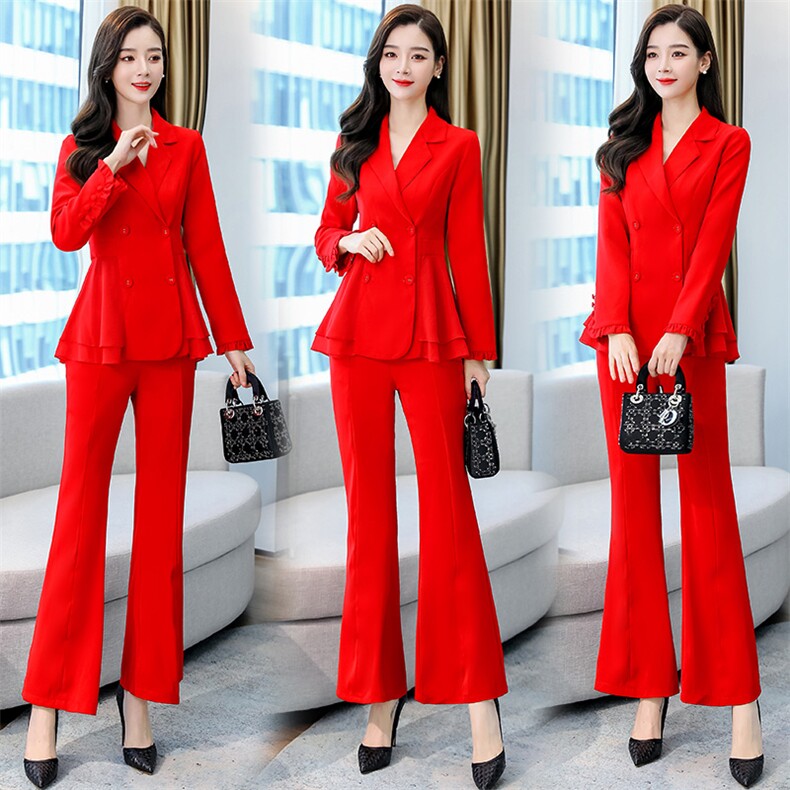 2024春季时尚百搭新款两件套通勤气质干练V领纯色简约大气女，女装套装/套裙，妙形