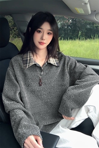 现货420g复合高克重雪尼尔粗花针织亨利领男上衣T5075-特P35控68图片
