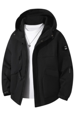 春秋户外冲锋衣男女同款防风防水连帽工装外套登山服夹克2481-P75，男装夹克，星座1403B