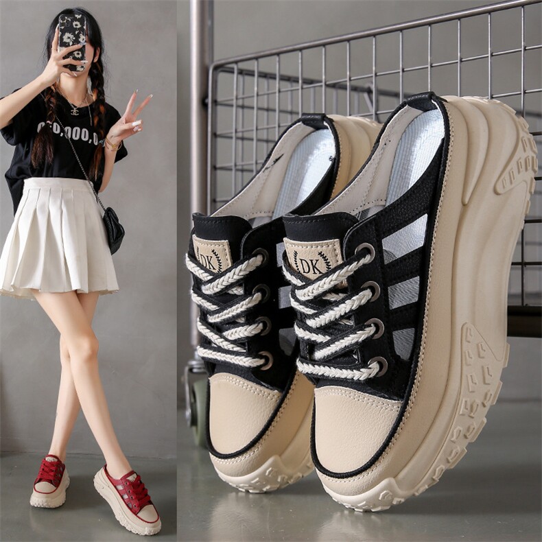 2024小白鞋子女夏季新款韩版ins学生休闲女鞋镂空百搭拖鞋女，女鞋拖鞋，星座1407-3